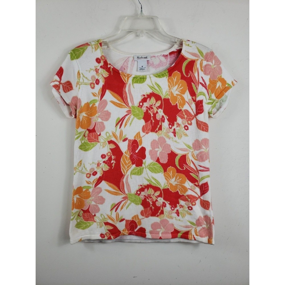 Westbound Women’s Pullover Floral Top sz Med short sleeve Vintage